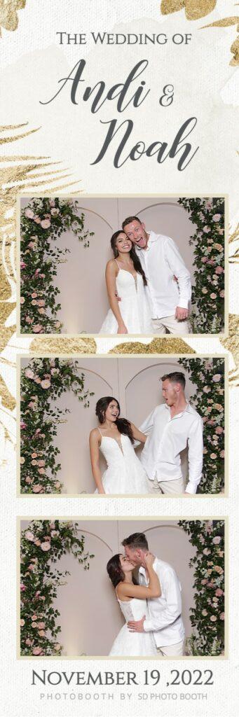 Photo booth strip from a wedding